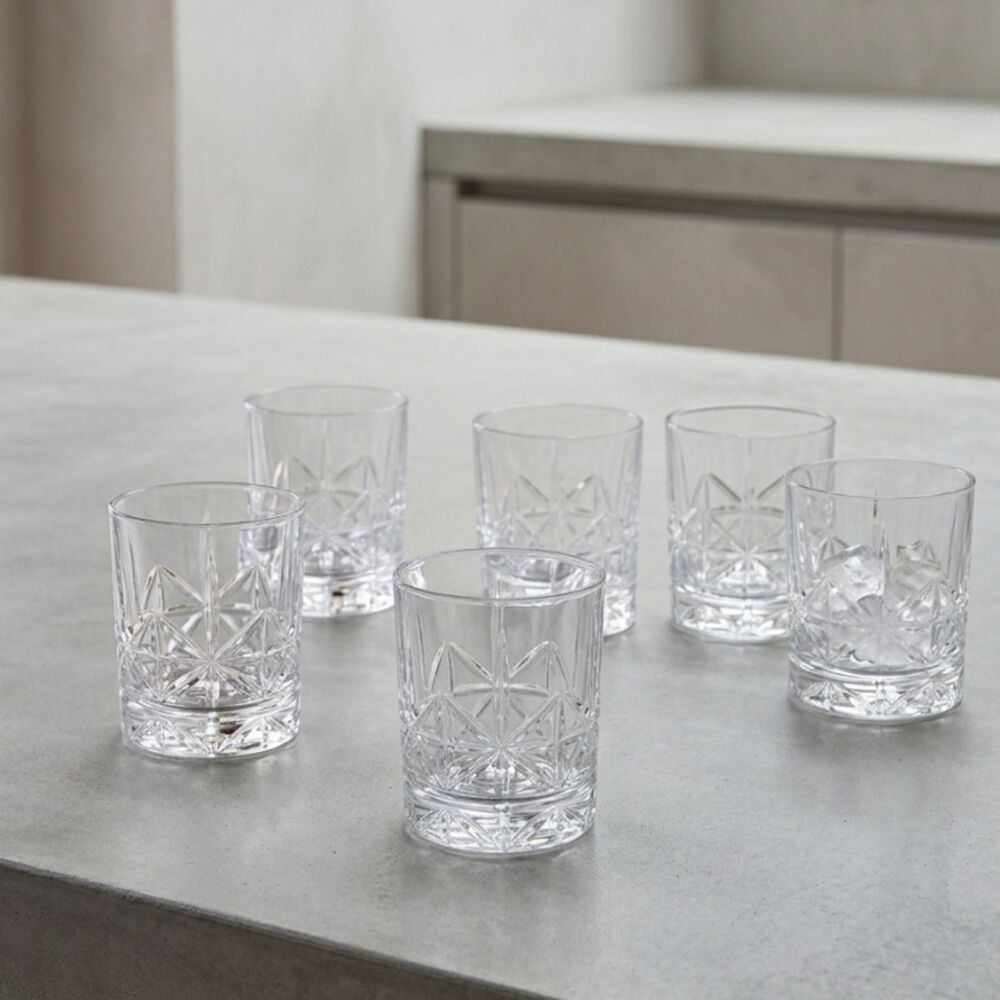 Set 6 Vasos Double Old Fashioned Tallados 377 Ml image number 4.0