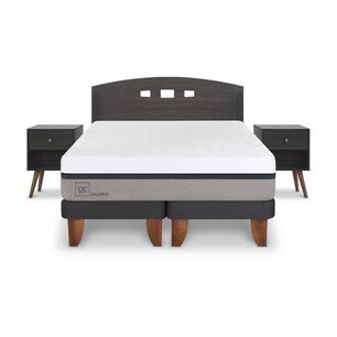 Cama Europea Cic Balance / 2 Plazas / Base Dividida + Set De Maderas