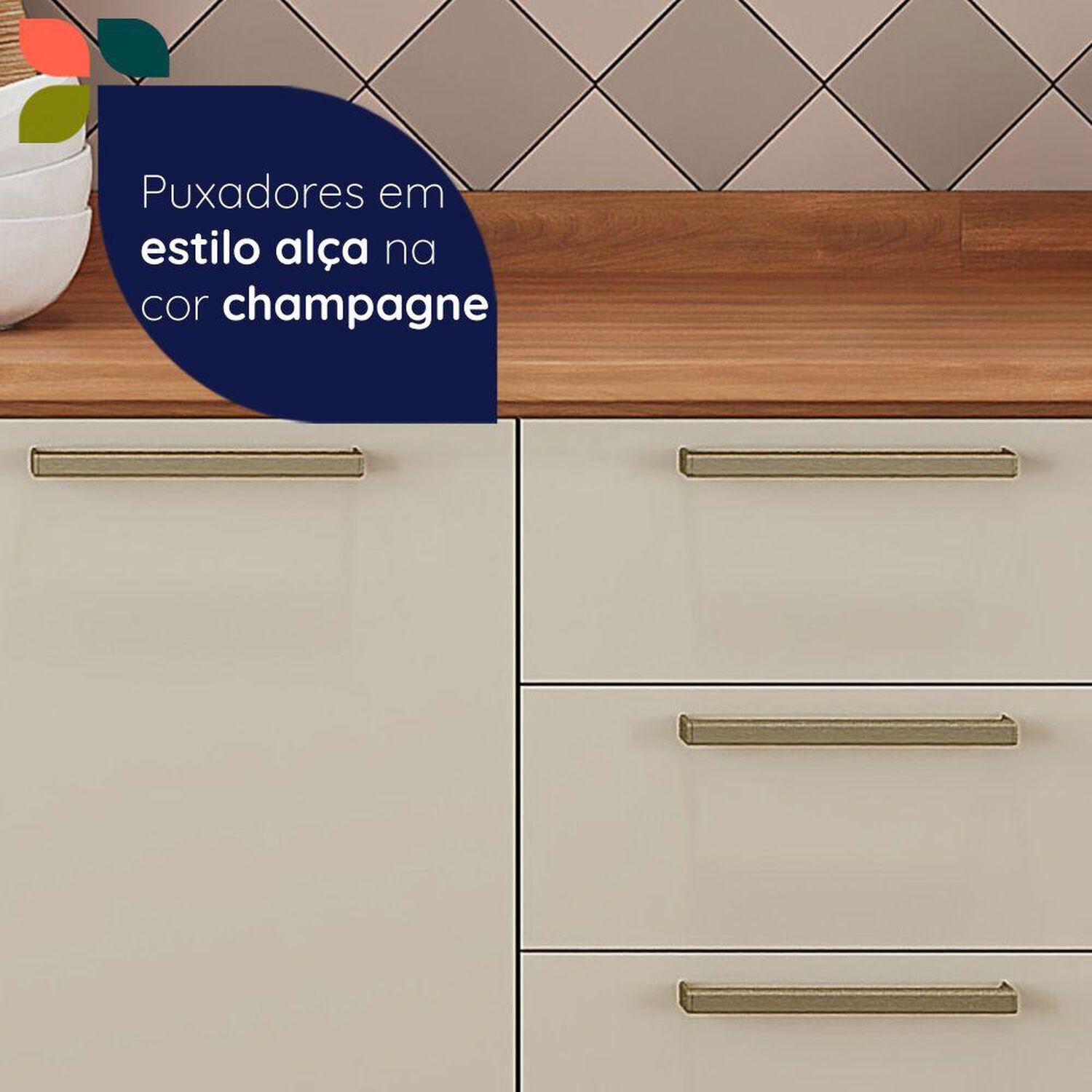 Mueble De Cocina Roca Base De Cocina Casta&ntilde;a Modular / 2 Puertas / 3 Cajones image number 4.0
