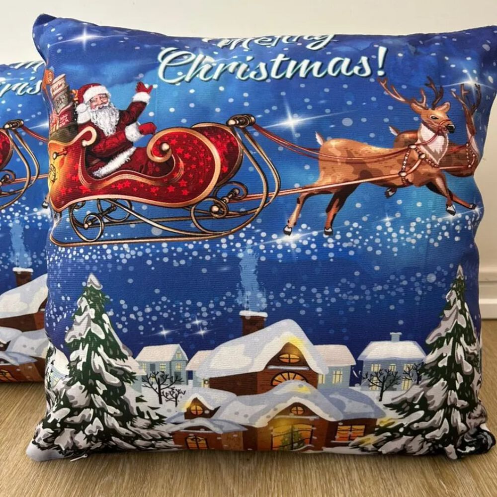 Set De 2 Cojines 45x45cm Navidad - Trineo Azul image number 2.0