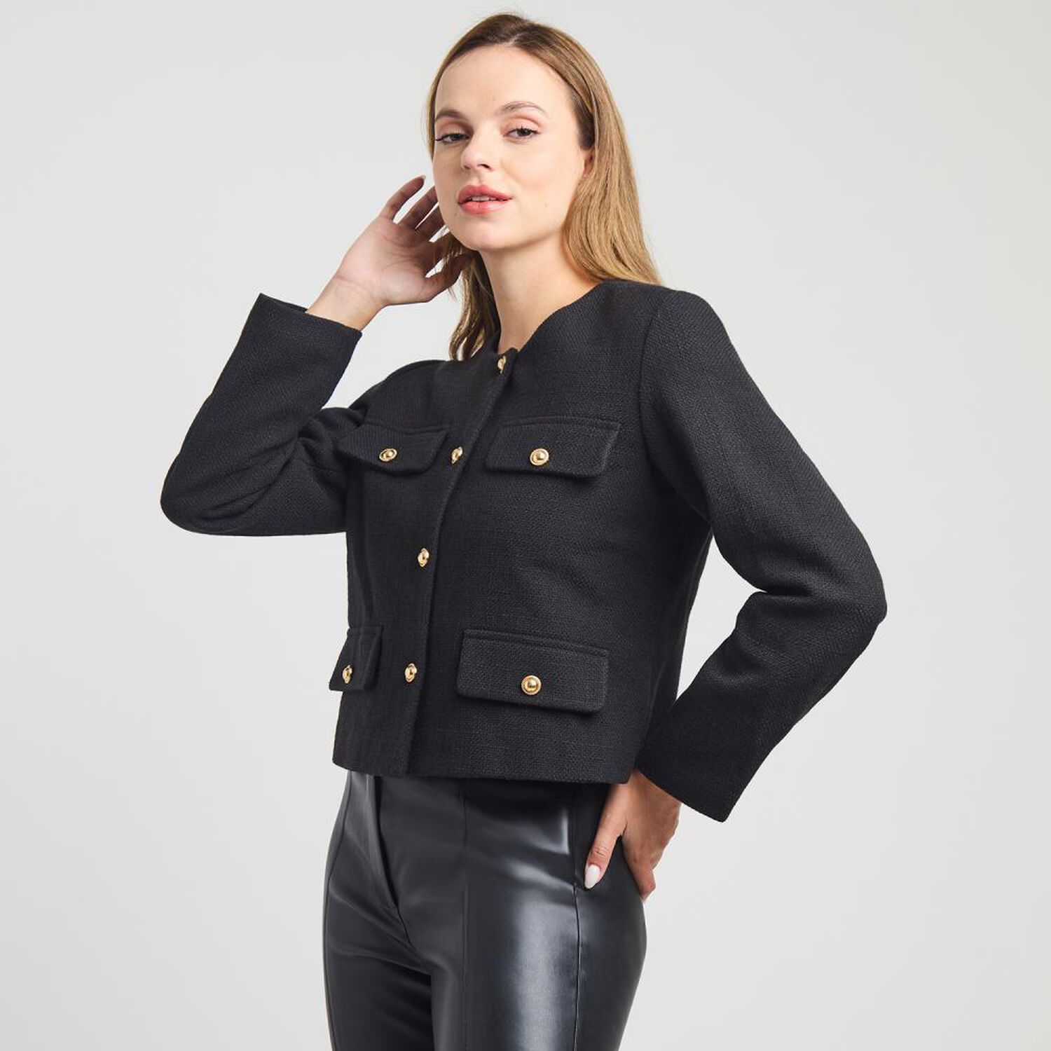 Chaqueta Corta Cuello Redondo Mujer Kimera image number 2.0