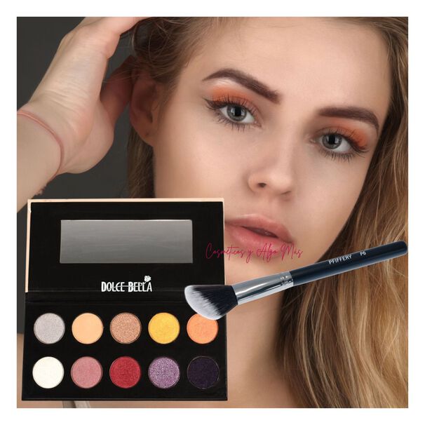 Set Paleta De Sombras Nude Mas Brocha Profesional Makeup