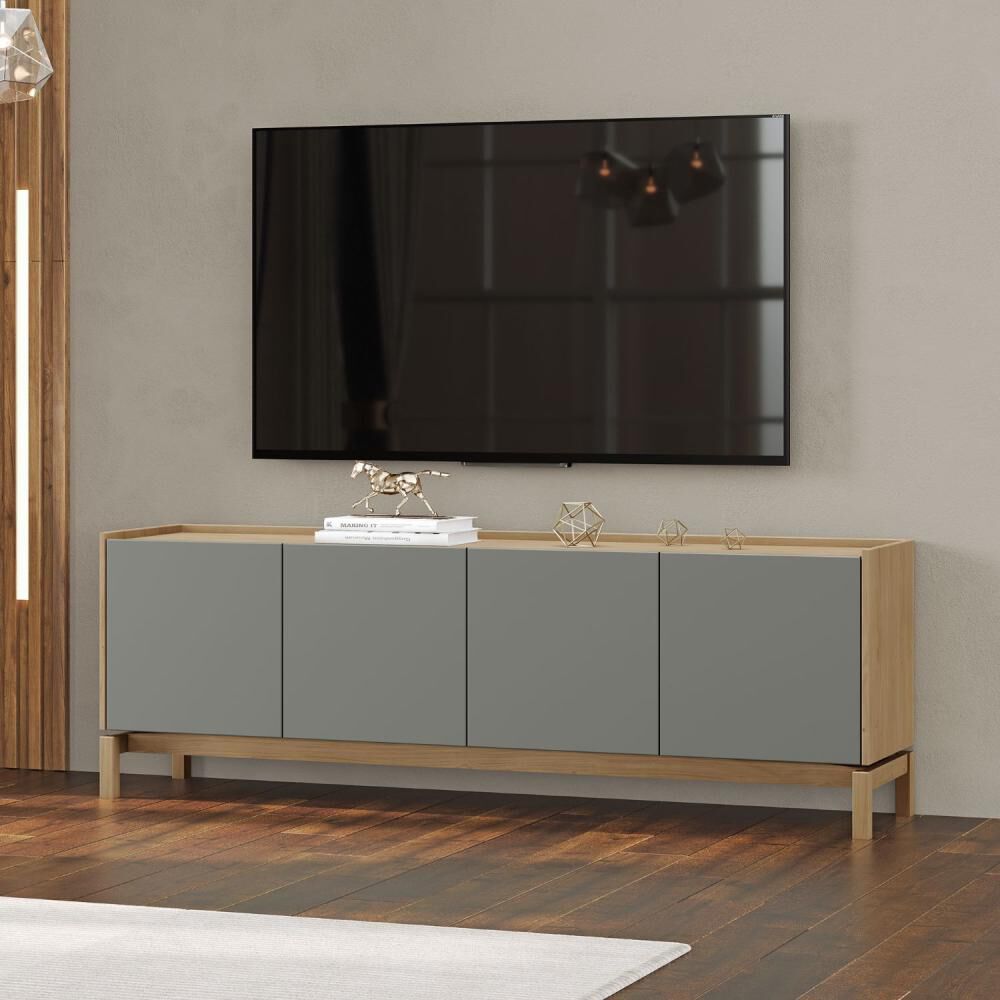 Rack Barcelona 2 Puertas + 2 Cajones Verde-roble image number 4.0