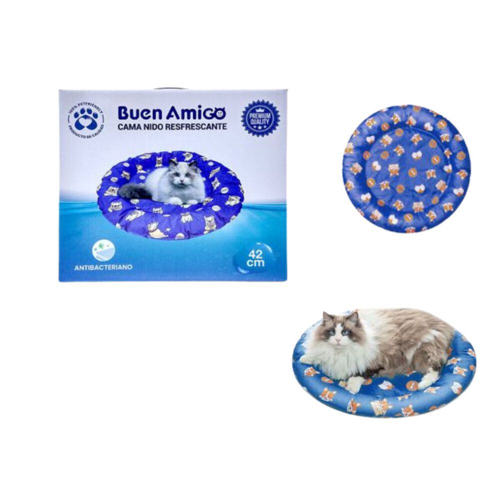 Manta Con Gel Refrescante Para Mascotas Gatos 42 Cm Circular image number 2.0