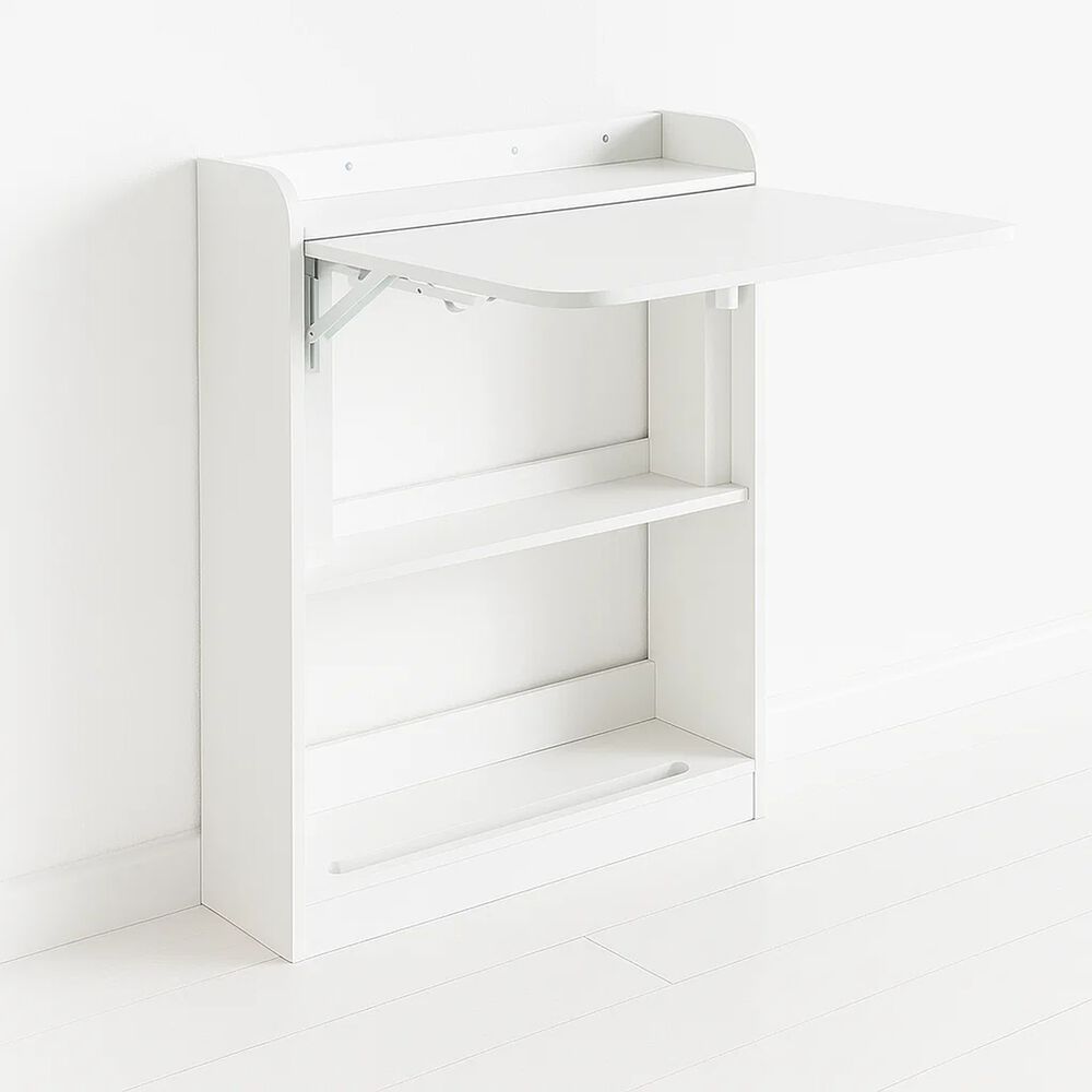 Escritorio Multifuncional Blanco - Compacto Con Estanter&iacute;as image number 0.0