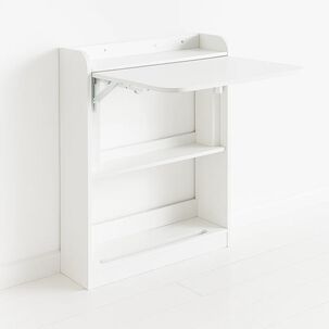 Escritorio Multifuncional Blanco - Compacto Con Estanter&iacute;as