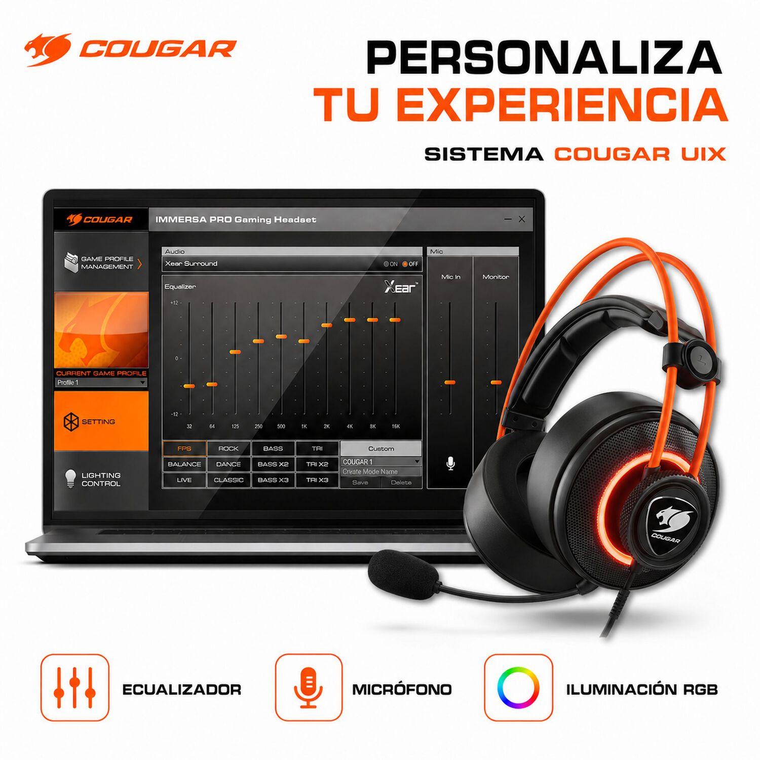 Audifono Cougar Immersa Pro Prix Rgb Usb 7.1 Multiplataforma image number 8.0