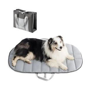 Cama De Viaje Para Perro Alfombra Port&aacute;til Plegable Gris