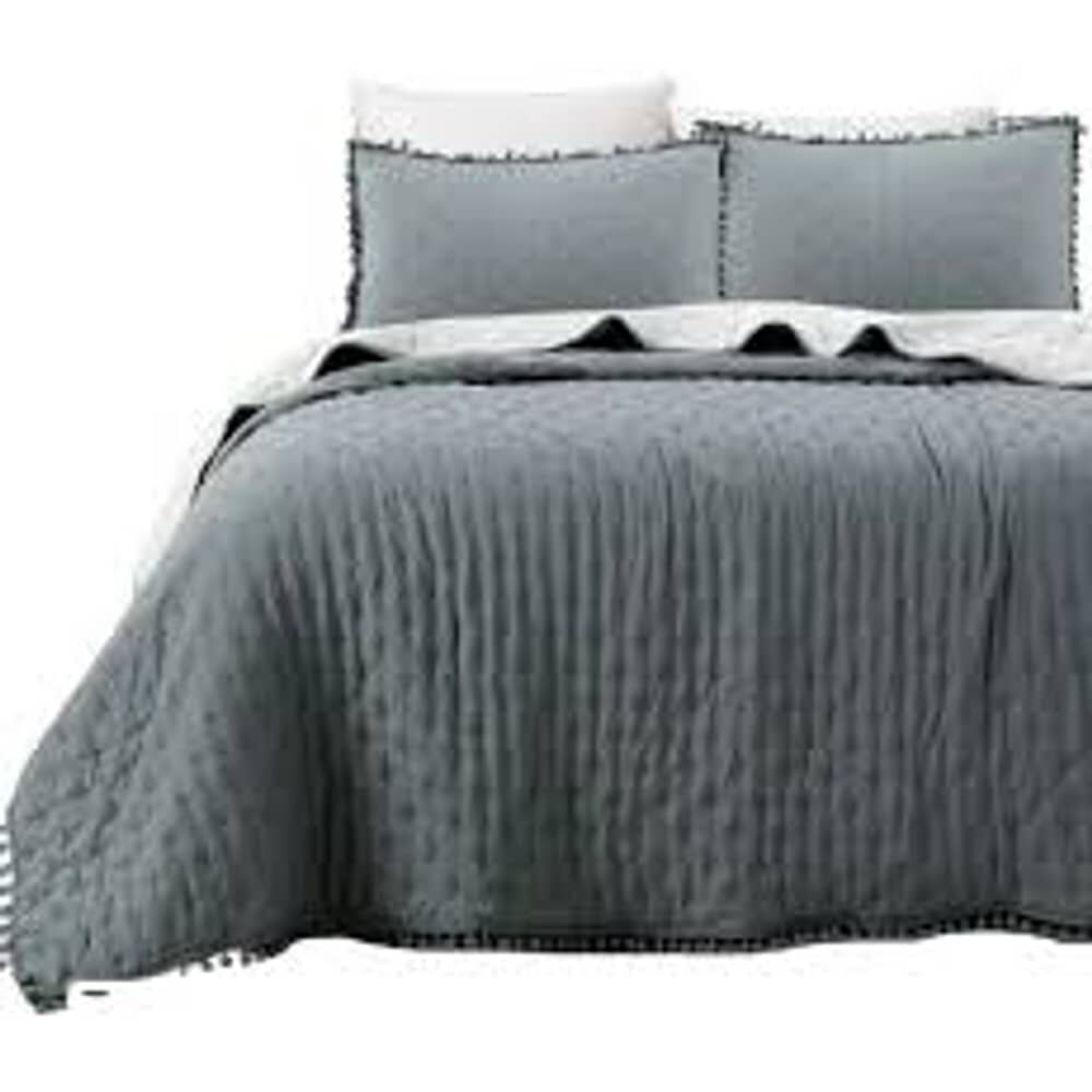 Cubrecamas Algod&oacute;n Con Pom Pom - 2 Plazas image number 0.0