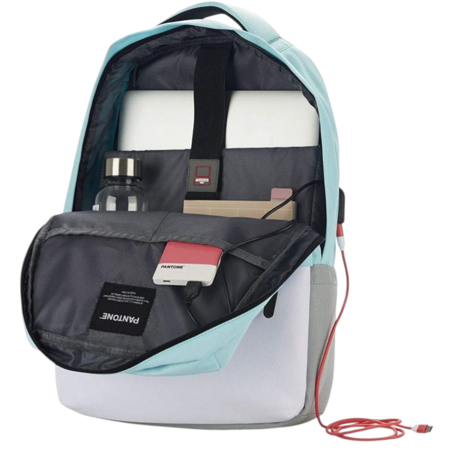 Mochila Turquesa Pantone De Notebooks 16&rdquo; + Cable Carga Usb image number 1.0