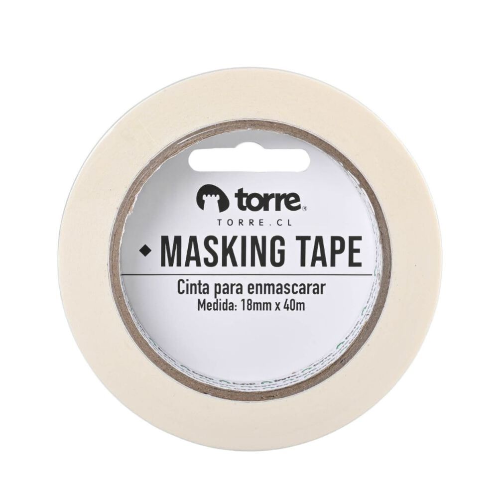 Pack X 4 Cinta Masking Tape Crema 18mm X 40m. Torre image number 2.0