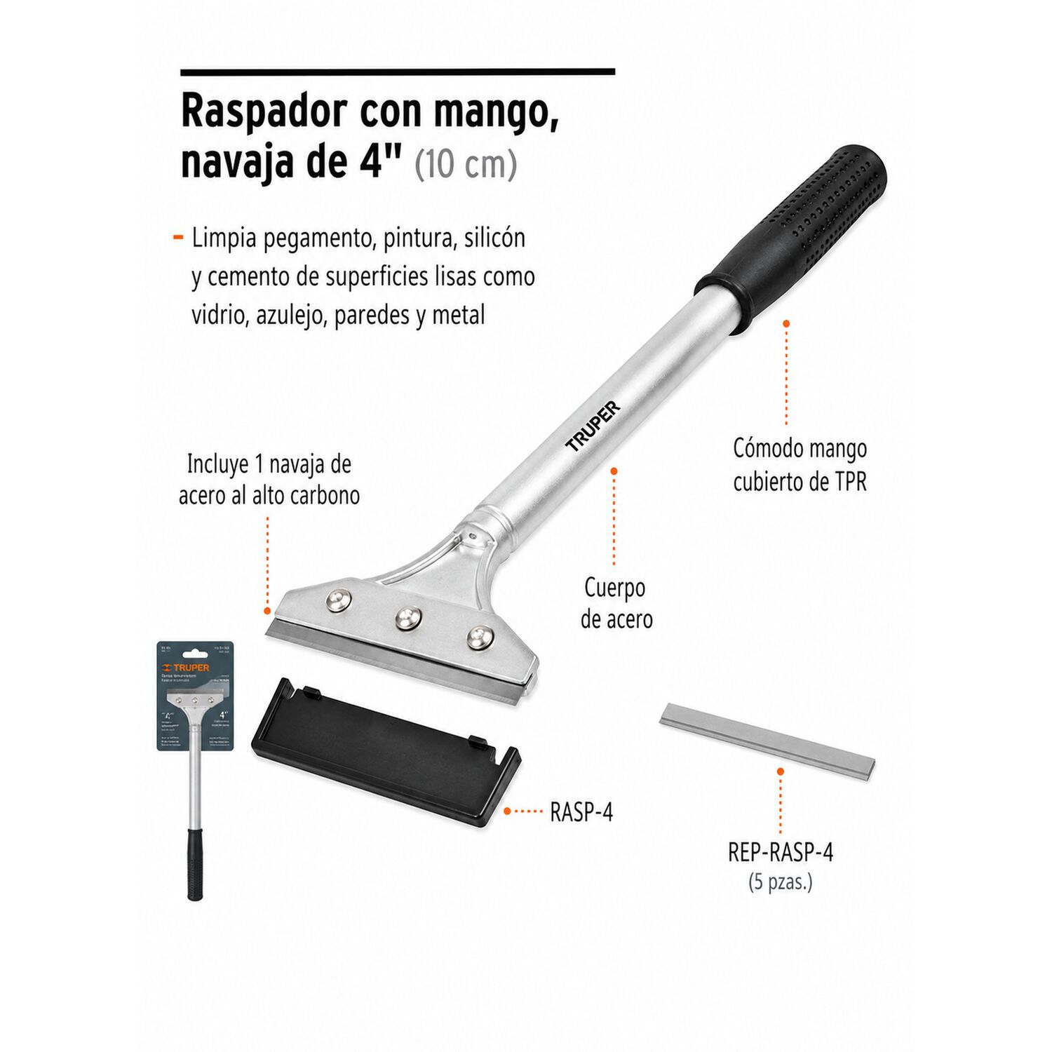 Raspador Limpia Vidrios Truper Profesional image number 2.0
