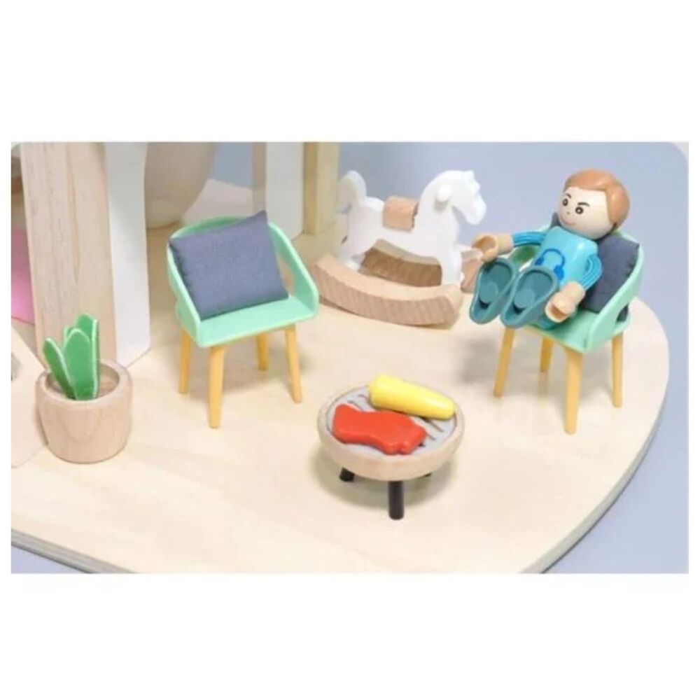 Casa Nórdica Con Muñecas De Madera De 36x35 Cm Para Niños +3 image number 2.0