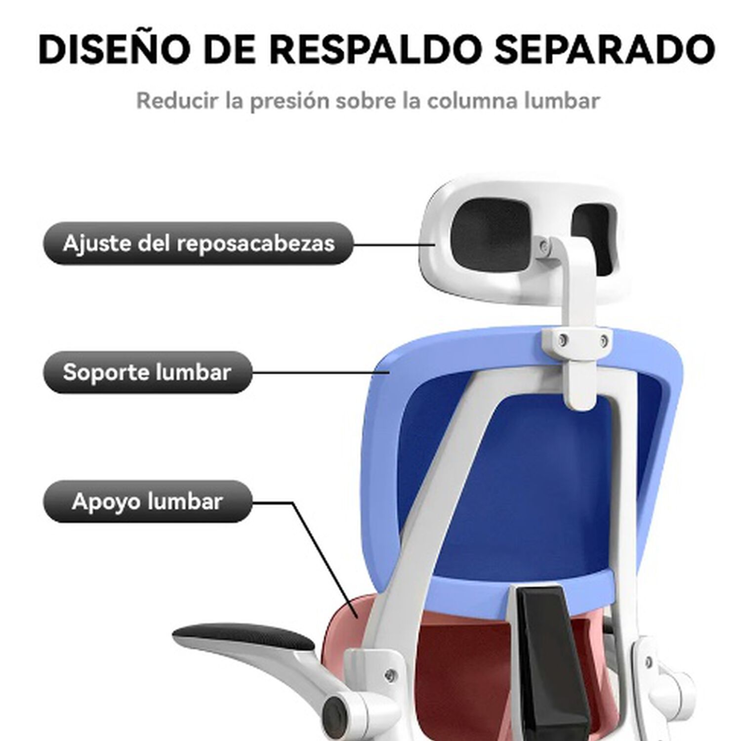 Silla Ergon&oacute;mica De Escritorio Blanca image number 2.0