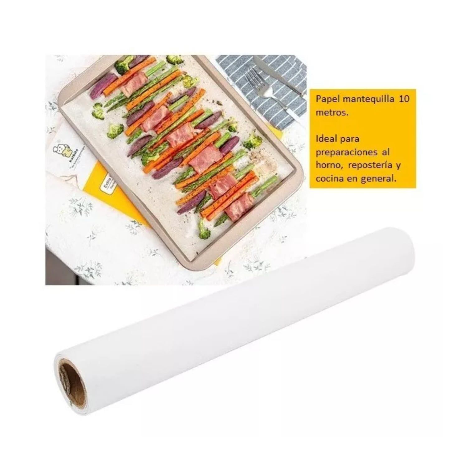 Rollo Papel Mantequilla 5 Mts Para Preparaciones De Cocina image number 2.0