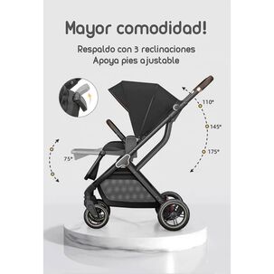 Coche De Paseo Modo Apego Y Panor&aacute;mico Lubabycas Gris