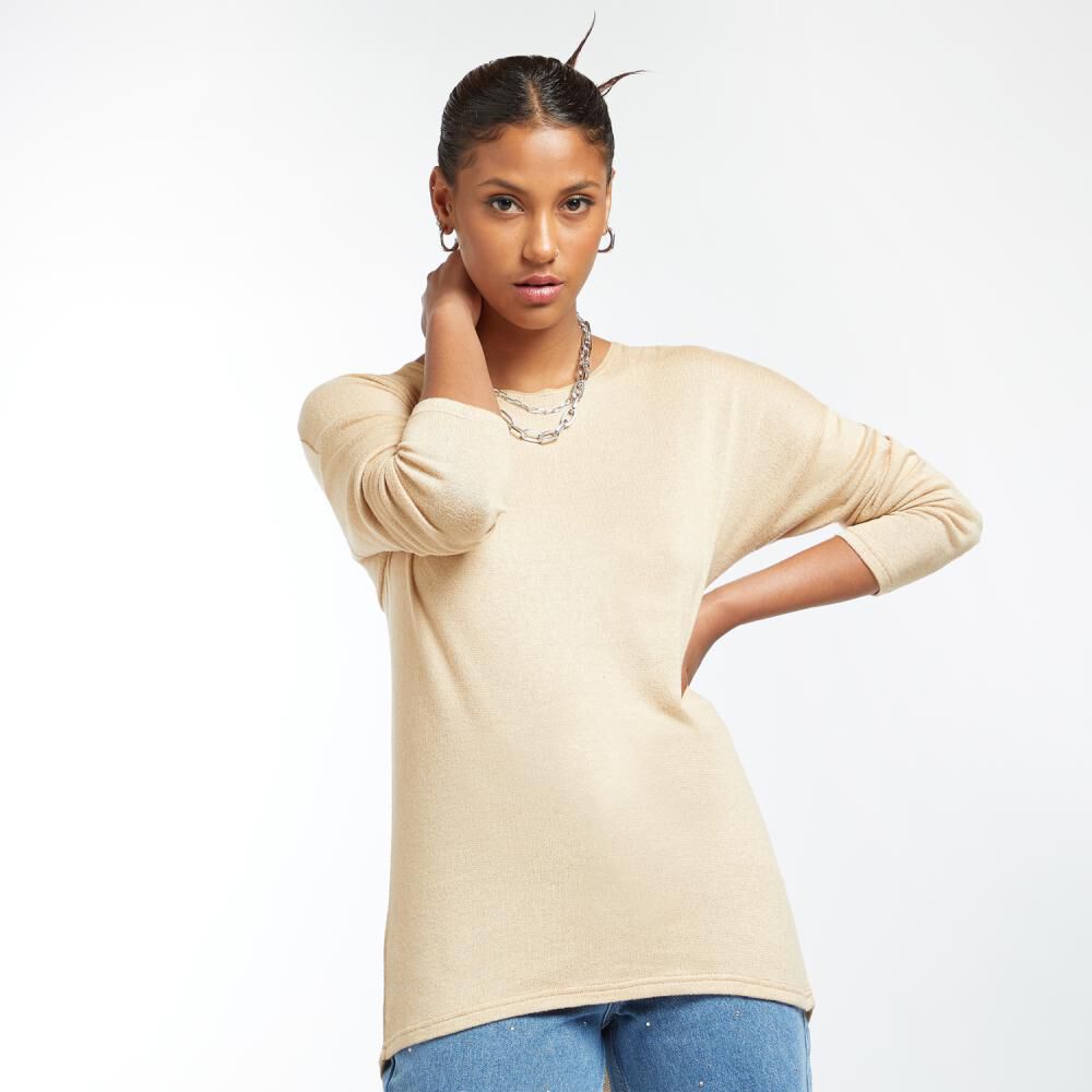 Sweater Tejido Básico Delgado Regular Cuello Redondo Mujer Rolly Go image number 0.0