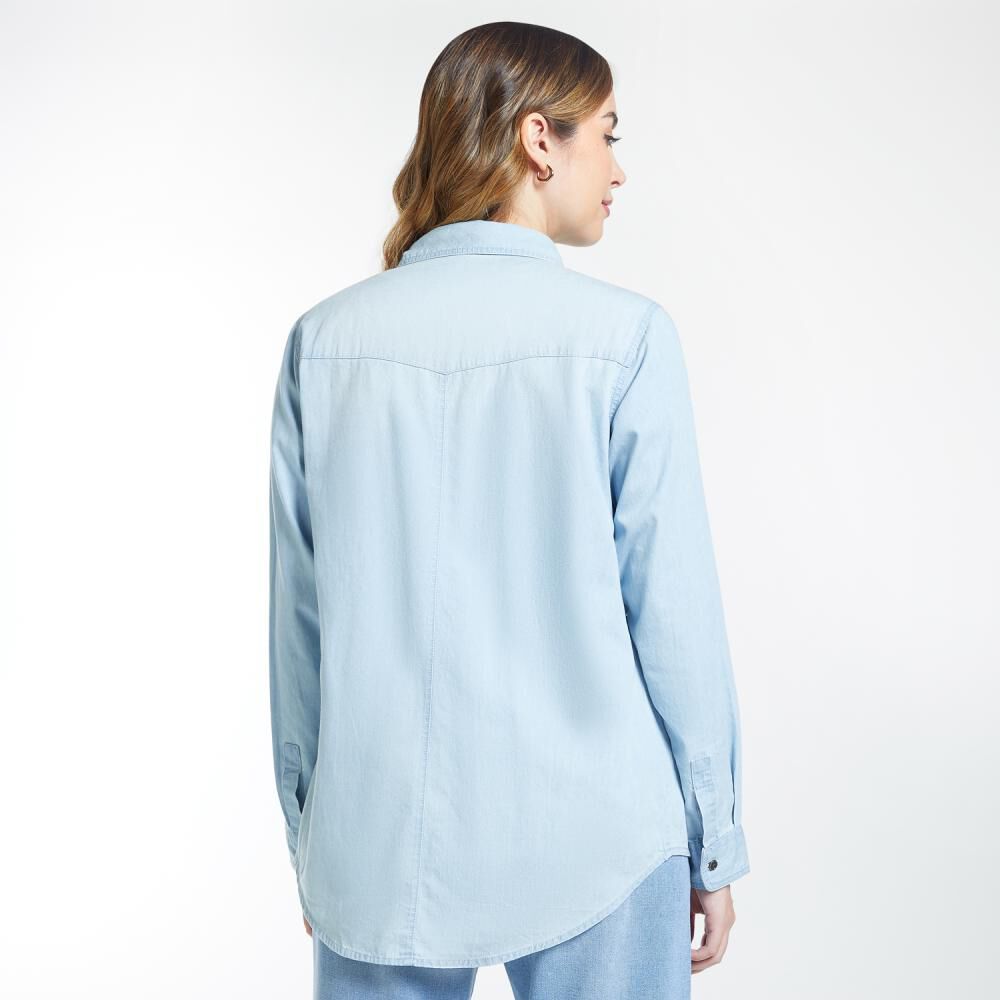 Blusa Denim Regular Manga Larga Mujer Geeps image number 3.0