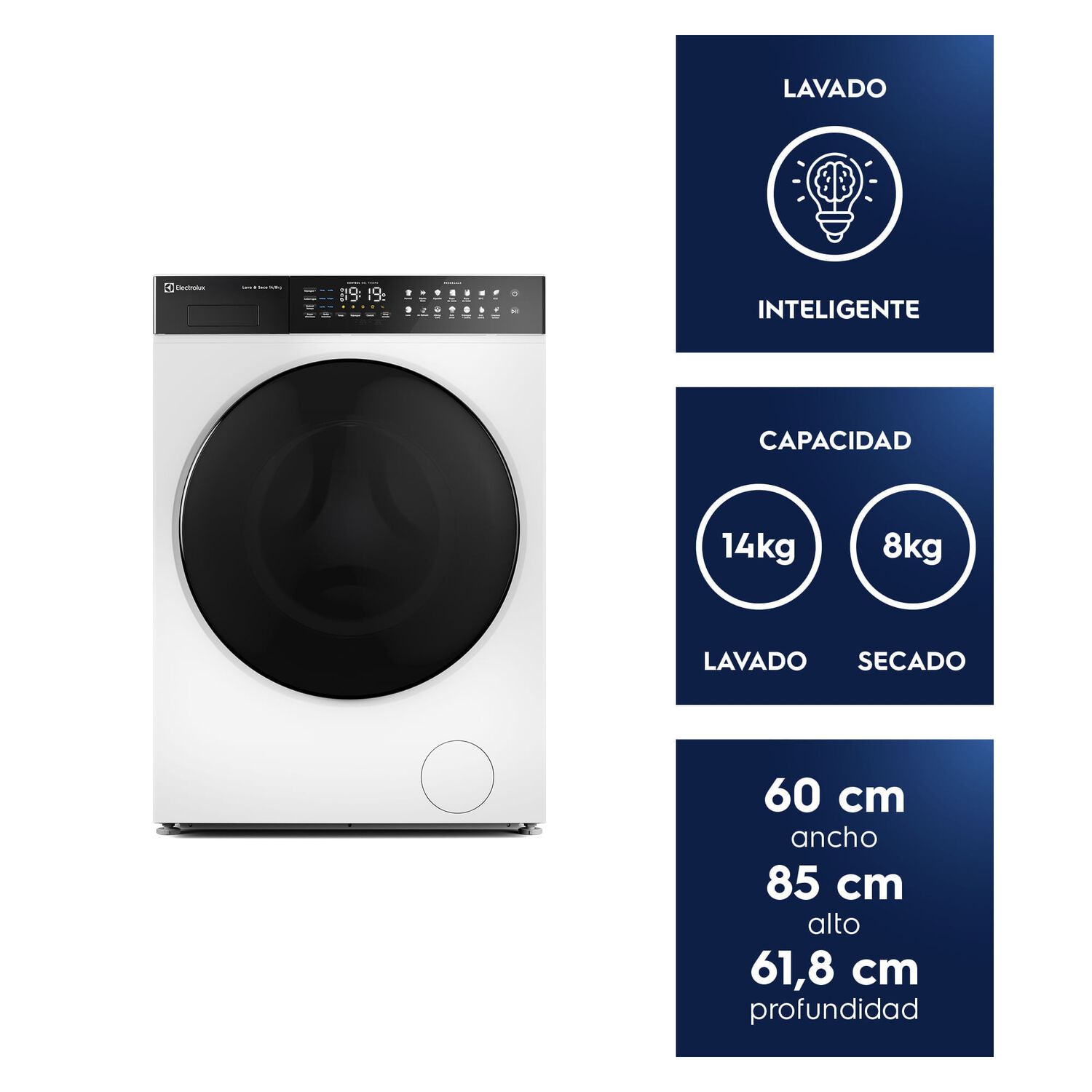 Lavadora Secadora 14/8 Kg Carga Frontal Inverter Eflwd12w image number 1.0