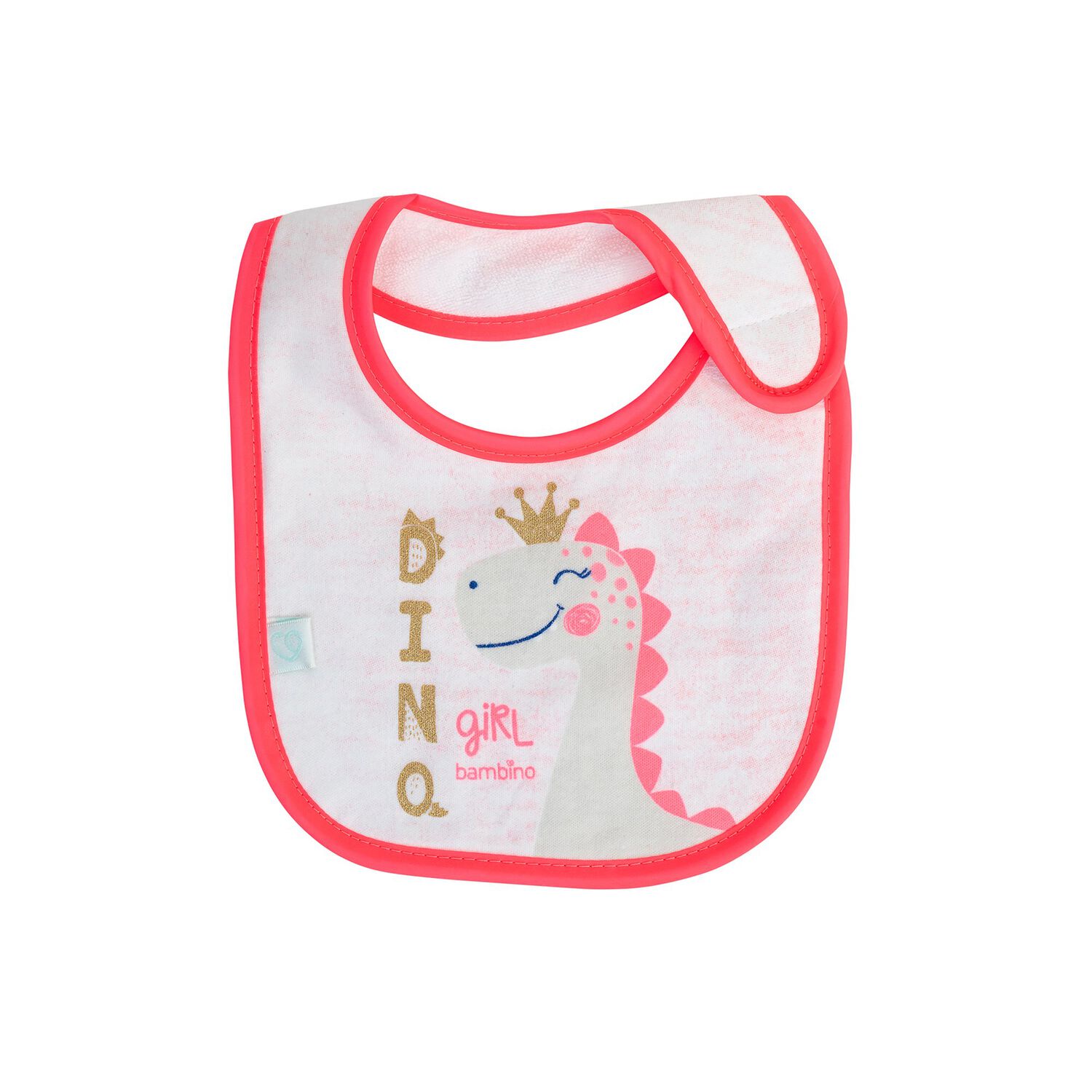 Babero De Algod&oacute;n Impermeable Bambino Dino Fucsia image number 1.0