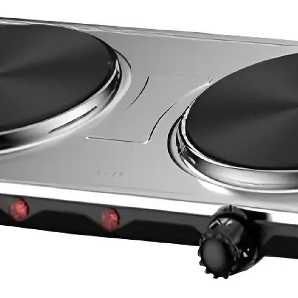 Cocina El&eacute;ctrica Encimera 2 Platos Acero Inoxidable 2000w Port&aacute;til image number 1.0