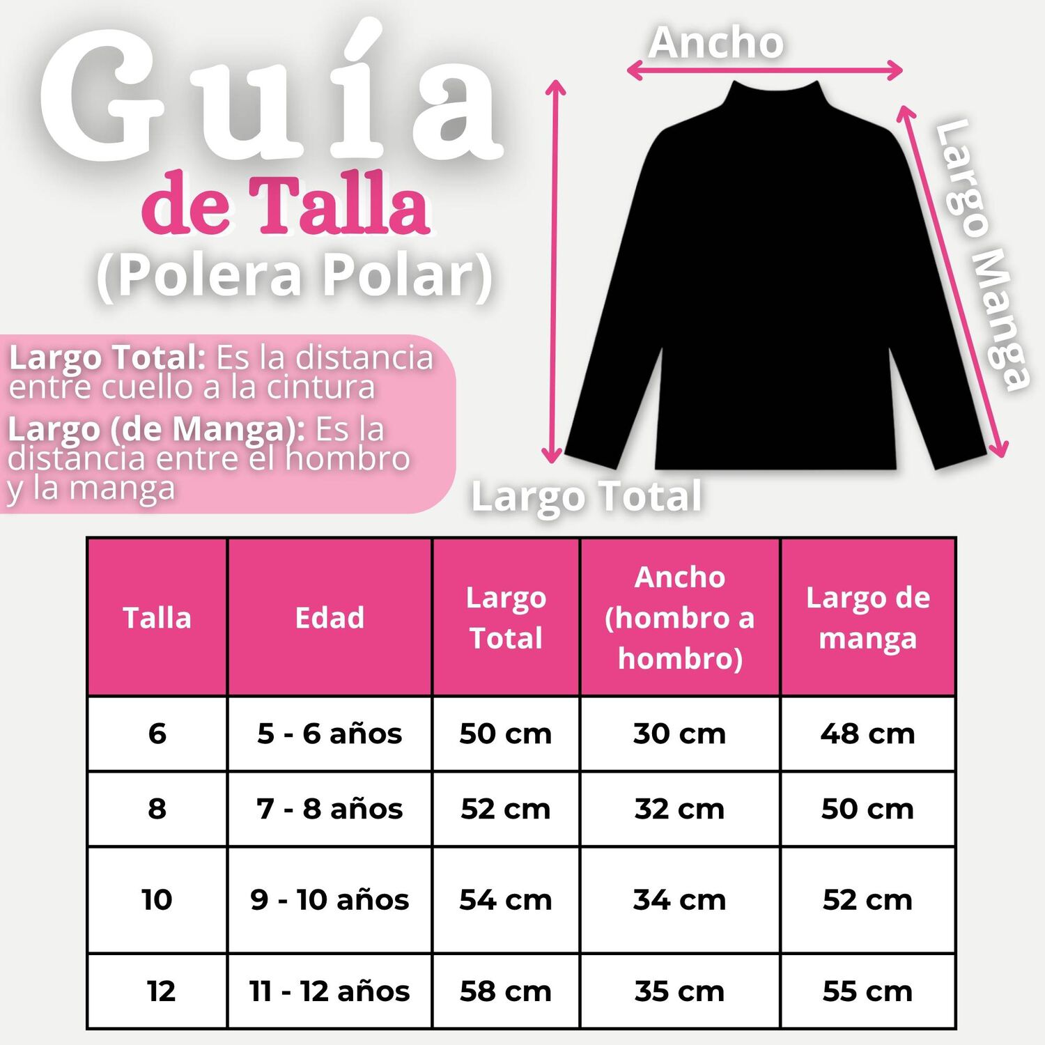 Pack 3 Poleras Camisetas Polar Fucsias Primera Capa Cuello Beatle Manga Larga Ni&ntilde;a image number 2.0