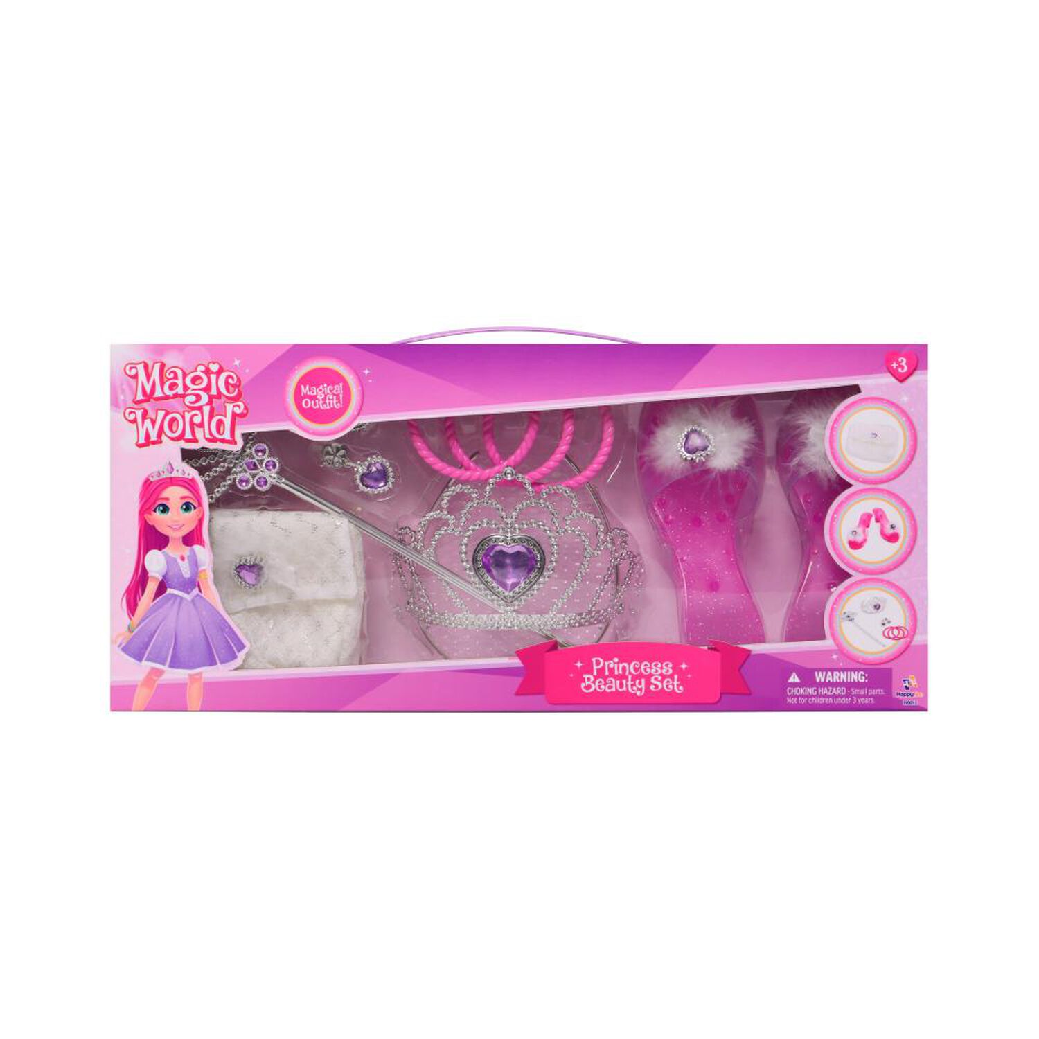 Set Belleza Princesa, Zapatillas, Corona, Baston, Cartera, Accesorios Happy Line image number 0.0