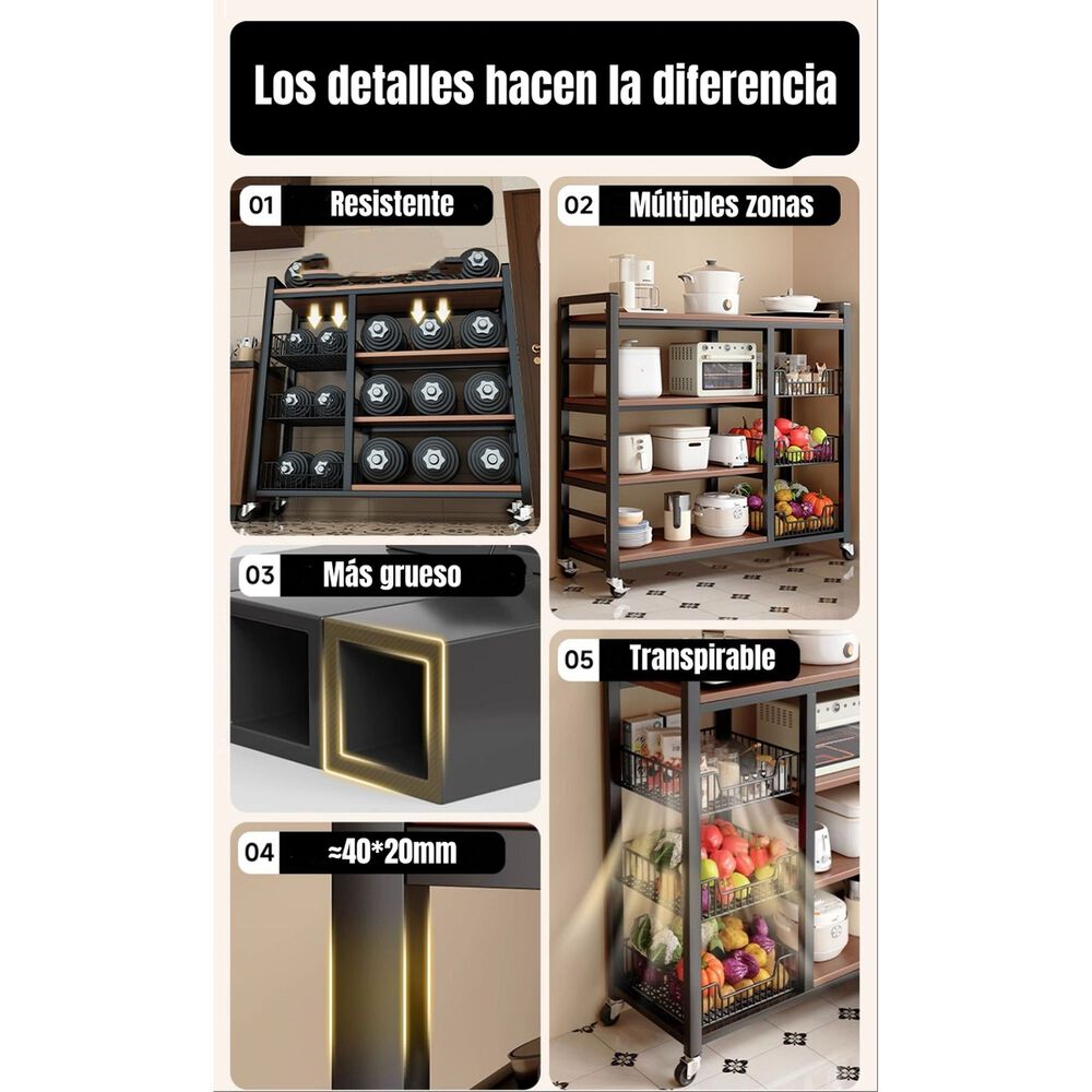 Estantes Organizador Repisa Cocina 4 Niveles 80cm image number 7.0
