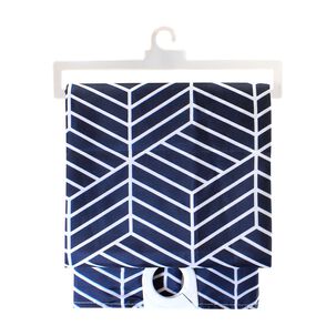 Set Para Ba&ntilde;o Nautica Home Cortina+alfombra+cesta Dise&ntilde;o Azul