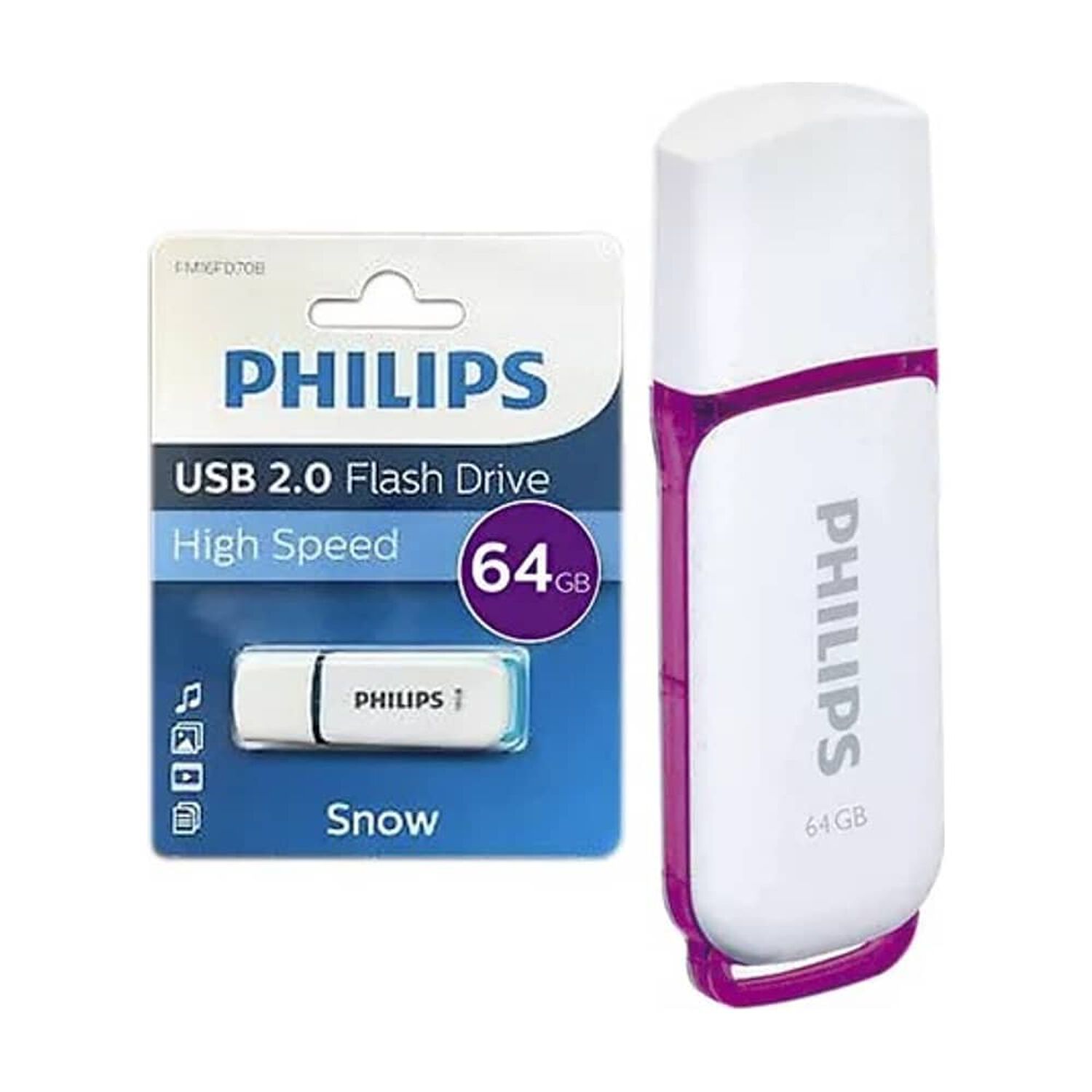 Pendrive Usb 2.0 Philips 64gb Modelo Snow image number 1.0