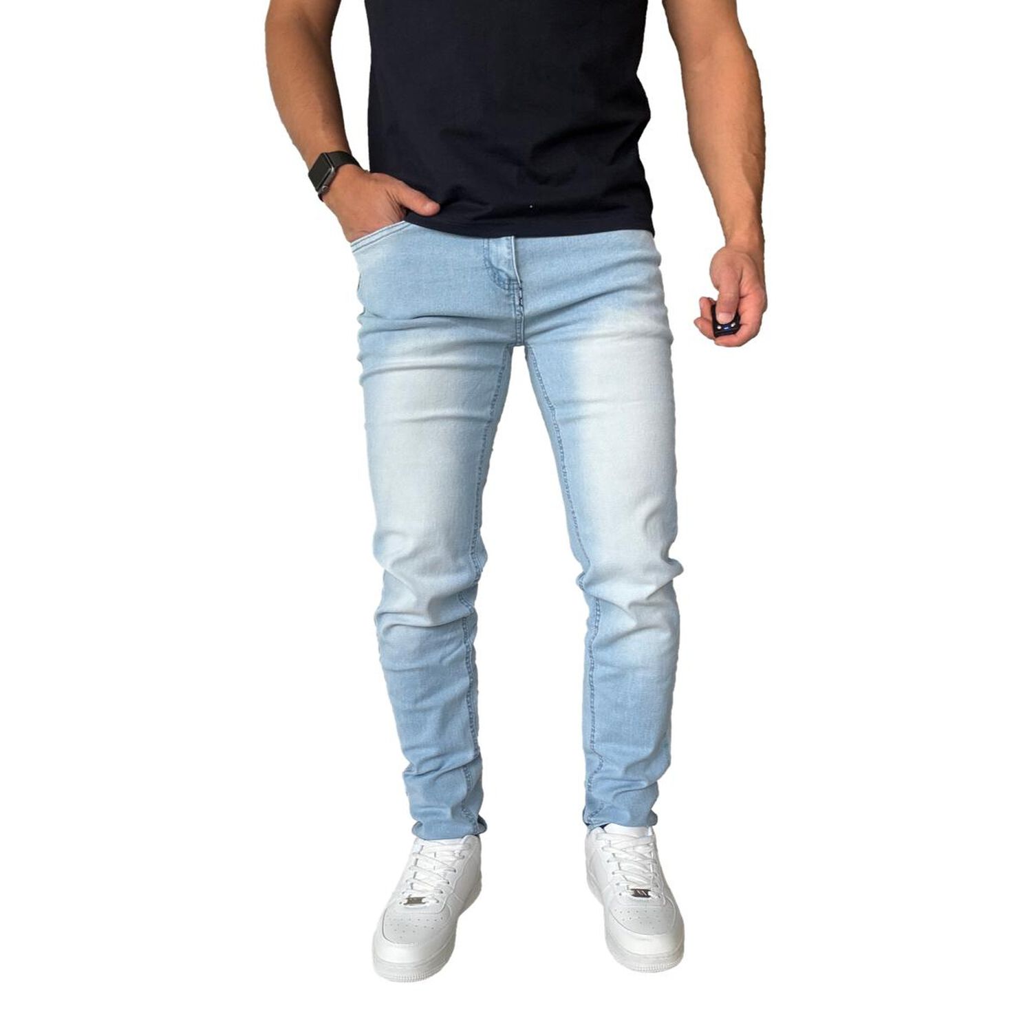 Jeans Elasticados Slim Fit Color Focalizado Semipitillos image number 2.0