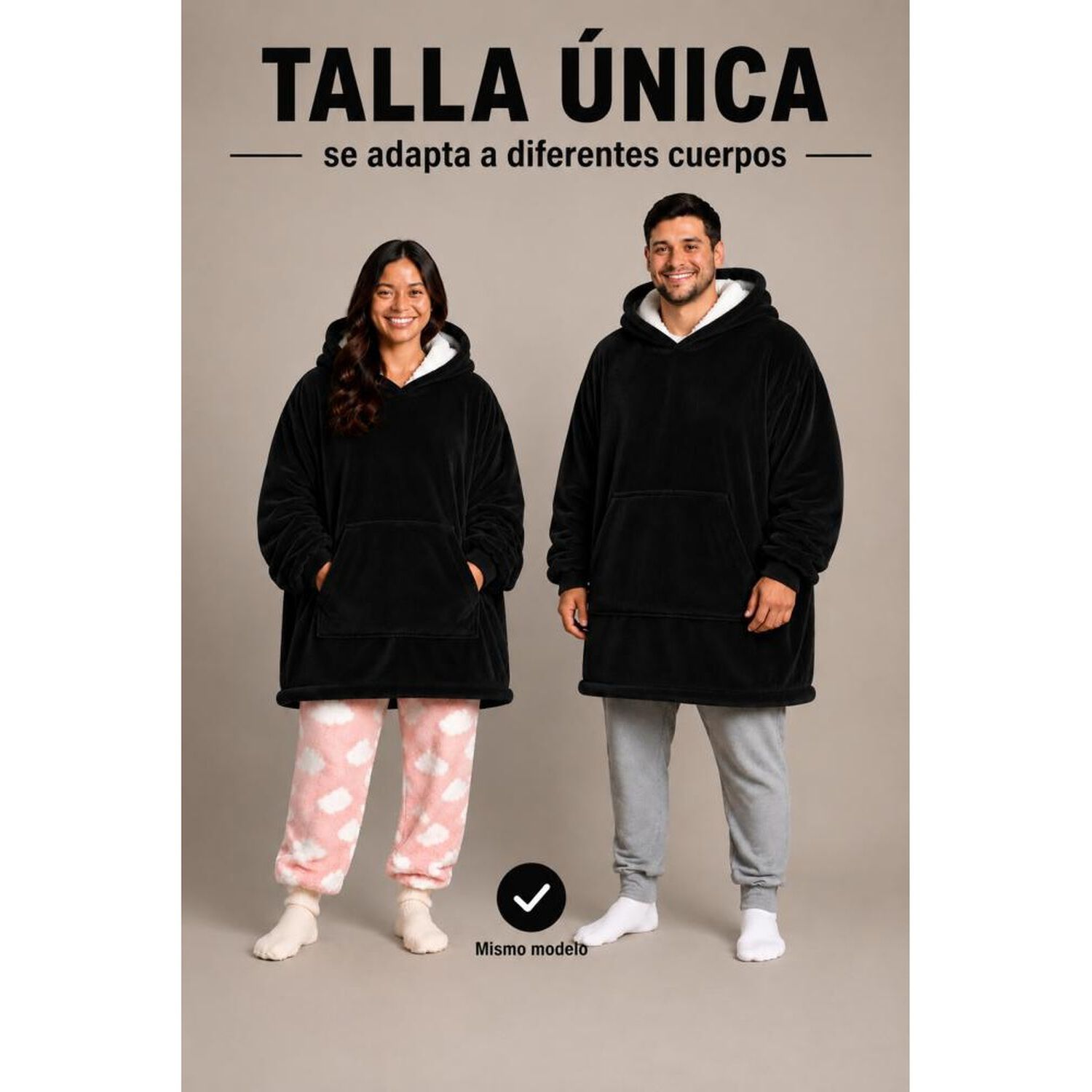 Poleron Felpa Capucha Manta Polar Invierno Unisex Talla Unic image number 59.0