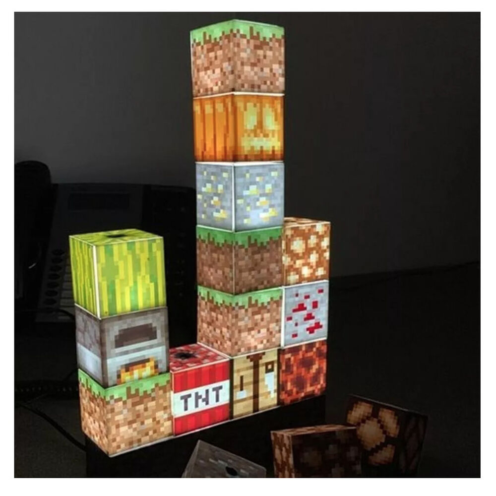 Lampara Rompecabezas Minecraft Block Building Escritorio image number 3.0