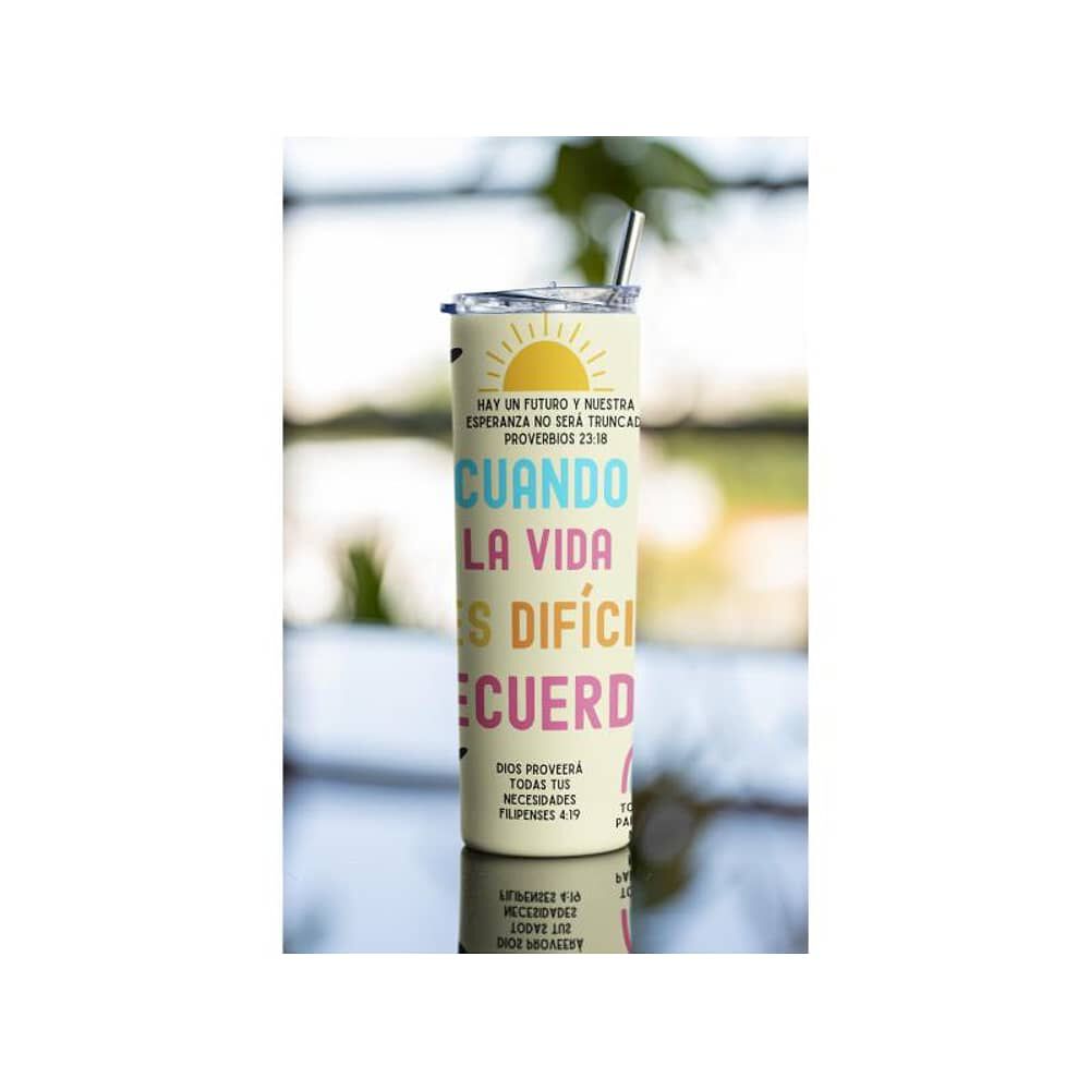 Termo Botella T&eacute;rmica Cristiano Con Vers&iacute;culos B&iacute;blicos Evang&eacute;lico image number 5.0