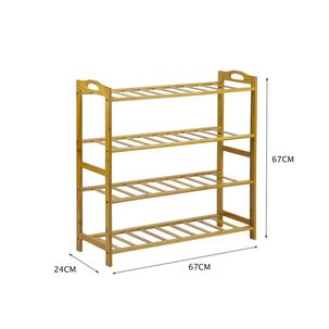 Estante De Bamb&uacute; 4 Niveles 67x27 Cm