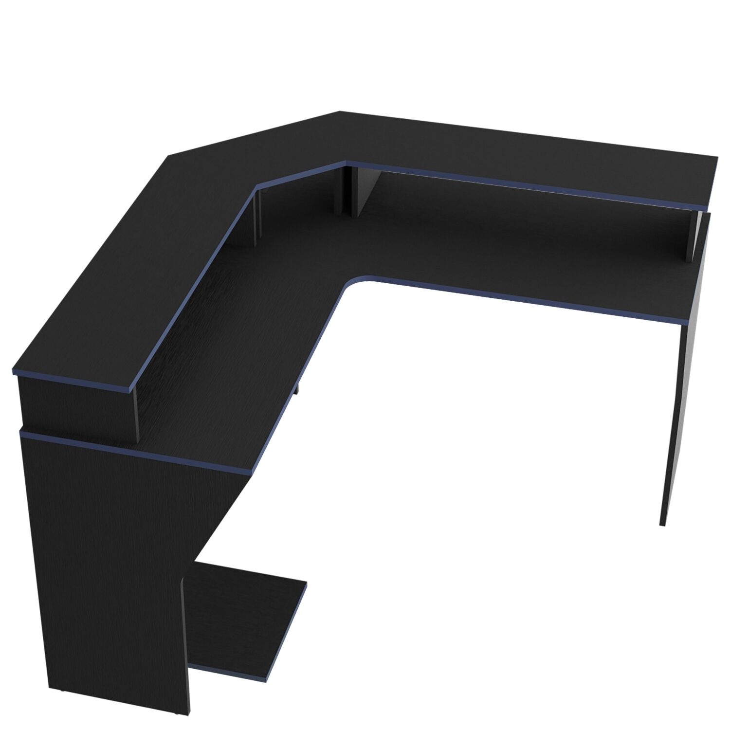 Escritorio Gamer En L 88,5x127,9x127,9 Cm Fm-046n Negro Y Azul image number 3.0