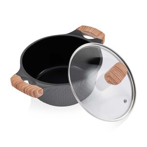 Bater&iacute;a De Cocina Thomas Th Mb07gm 7 Piezas Aluminio Fundido Juego Set De Ollas Y Sart&eacute;n Antiadherente Cer&aacute;mico Efecto M&aacute;rmol Mangos Apto Inducci&oacute;n