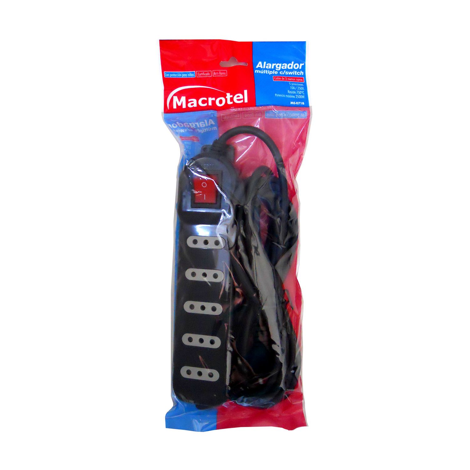 Alargador Zapatilla Switch 5 Posiciones 5 Metros Negro image number 5.0