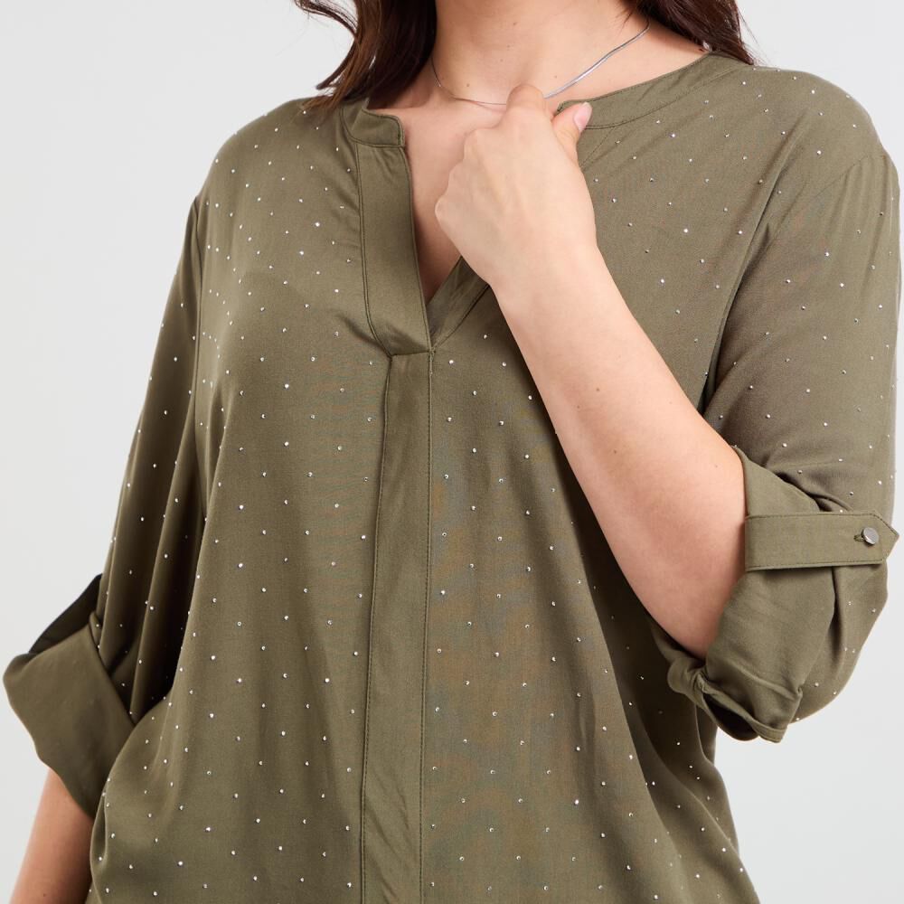 Blusa Manga 3/4 Cuello V Mujer Sexy Large image number 4.0