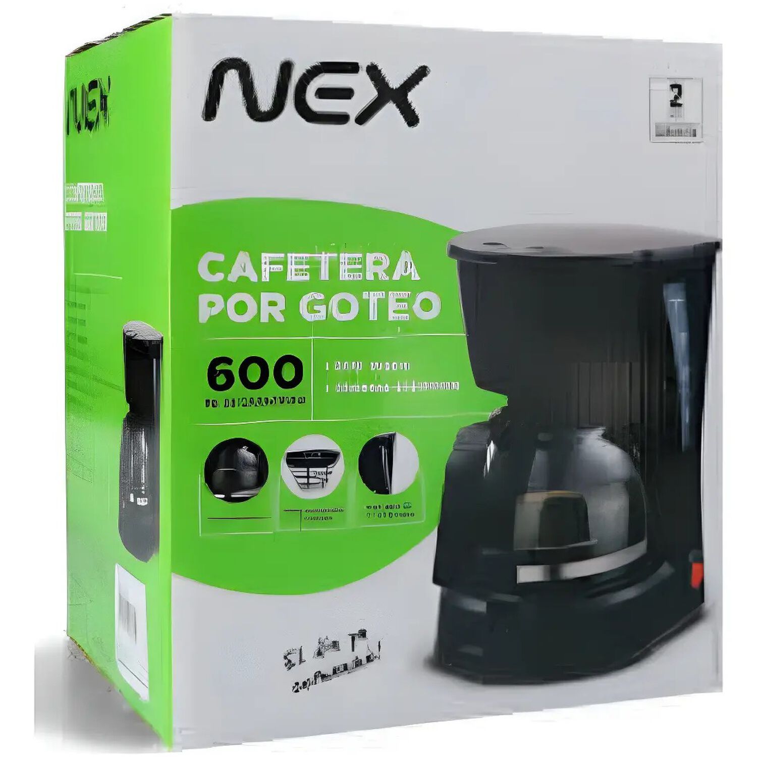 Cafetera Por Goteo Nex Cf-650 4 Tazas 600ml Negra Autom&aacute;tica image number 1.0