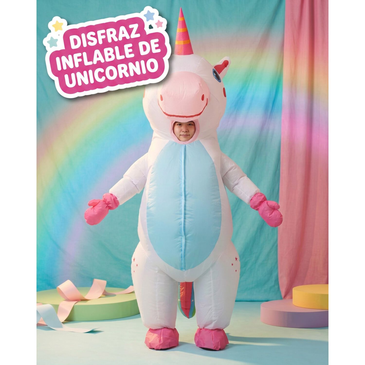 Disfraz Inflable Unicornio Adulto image number 3.0