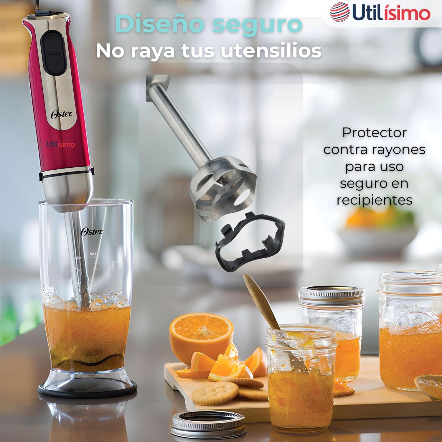 Batidora De Inmersi&oacute;n Oster Roja Con Organizador Y Accesorios image number 9.0