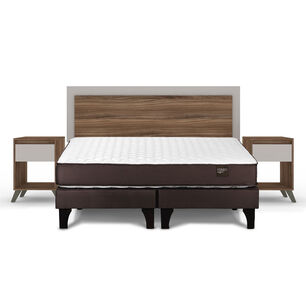 Cama Europea Rosen Ergo T / 2 Plazas / Base Dividida + Set de Maderas Milan