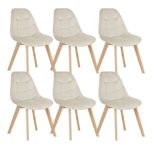 Pack 6 Sillas Capitonne Velvet Beige