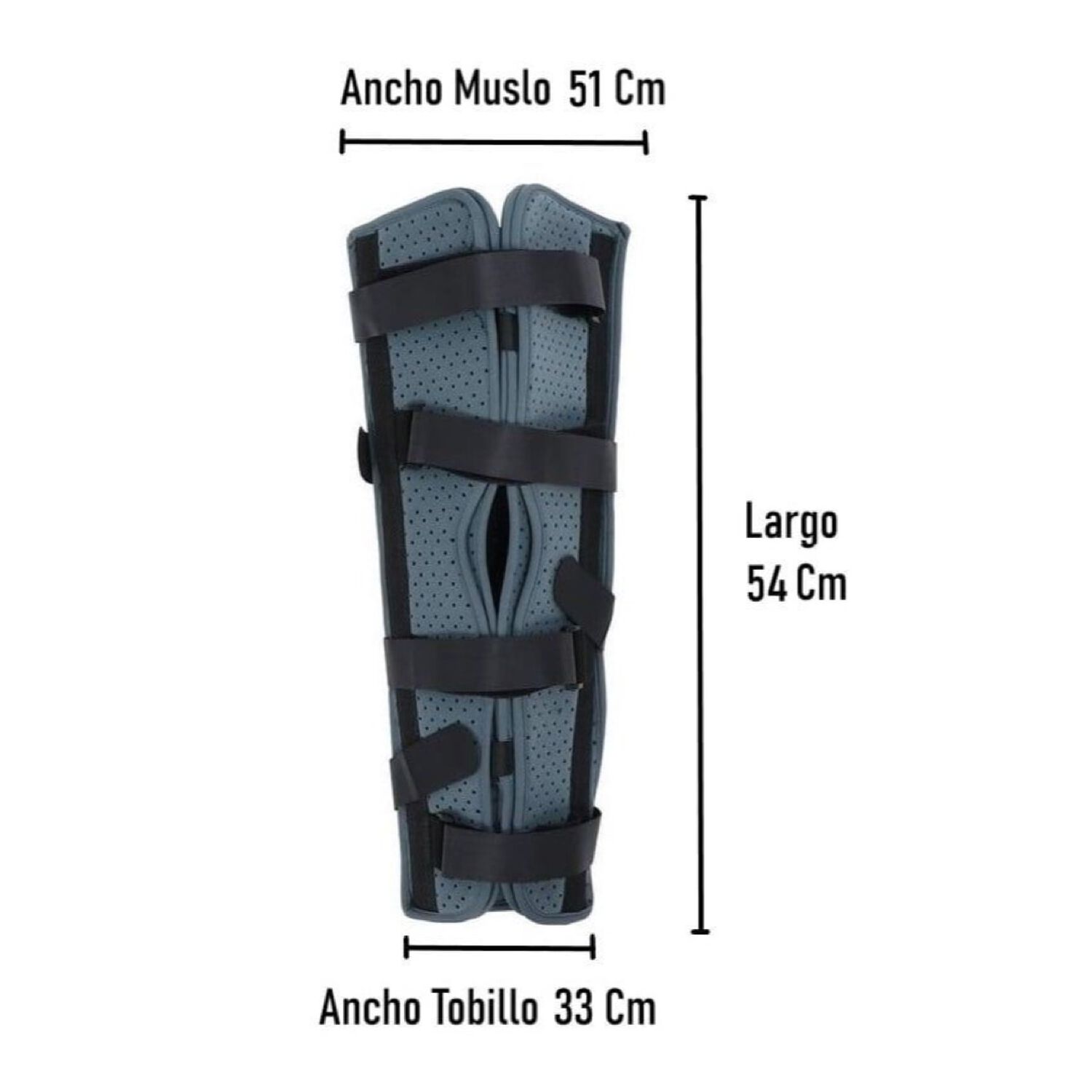 Inmovilizador De Rodilla Largo Tripanel Con Velcro Ajustable Talla M image number 2.0