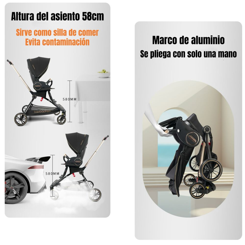Coche De Paseo 360 Reclinable Astra Negro Lubabycas image number 5.0