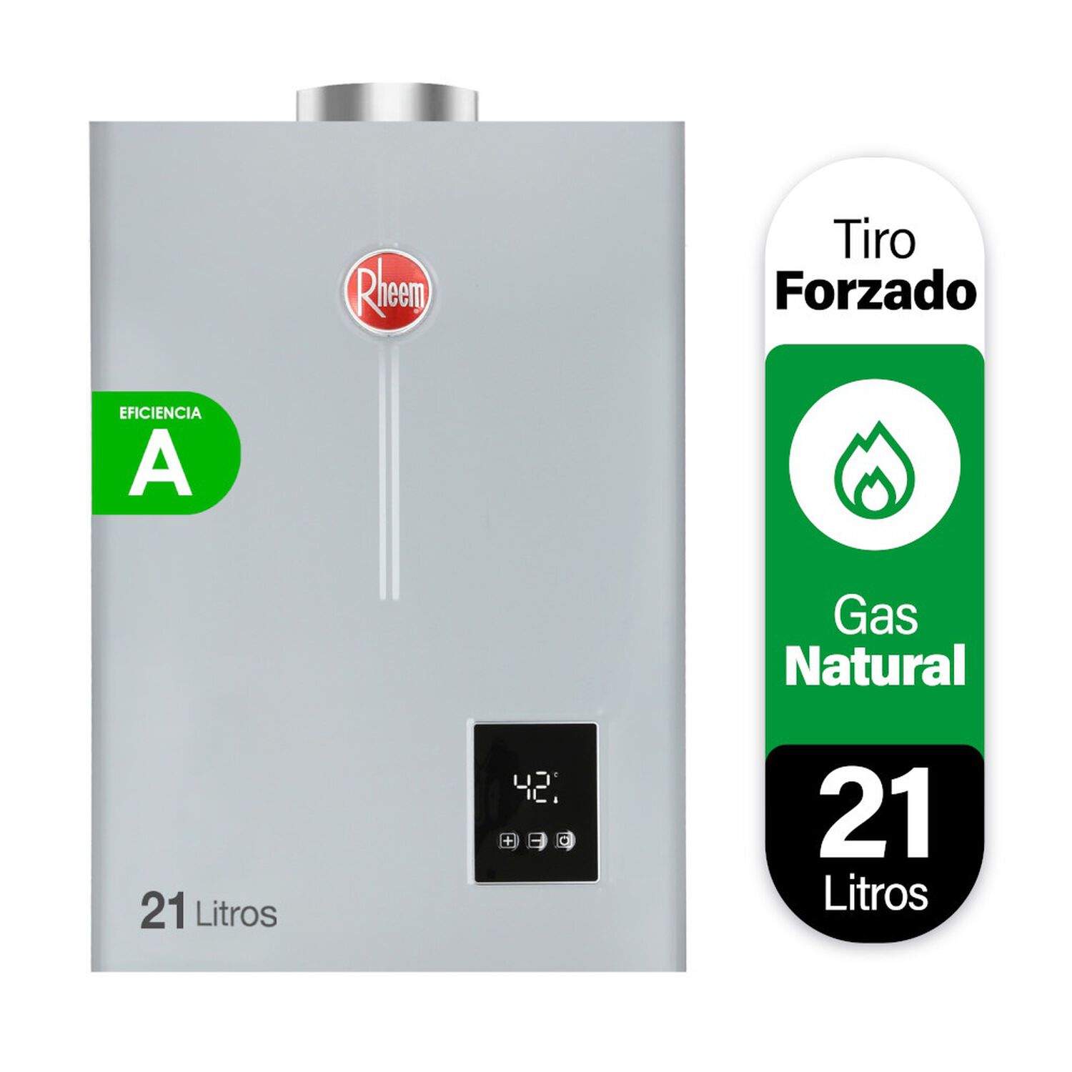 Calefont 21 Litros Gas Natural Tiro Forzado Rheem image number 1.0