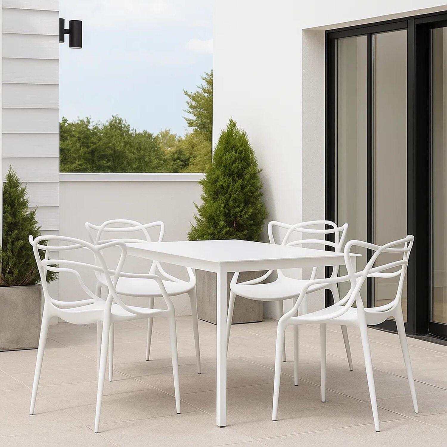 Pack De 4 Sillas De Terraza O Comedor Master - Blancas image number 2.0