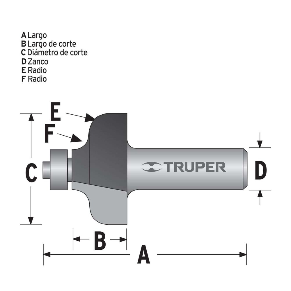 Fresa Para Perfilar Con Guía 1.3/8" - Truper image number 2.0
