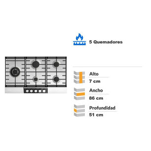 Encimera A Gas Ursus Trotter LS-90T GL / 5 Quemadores